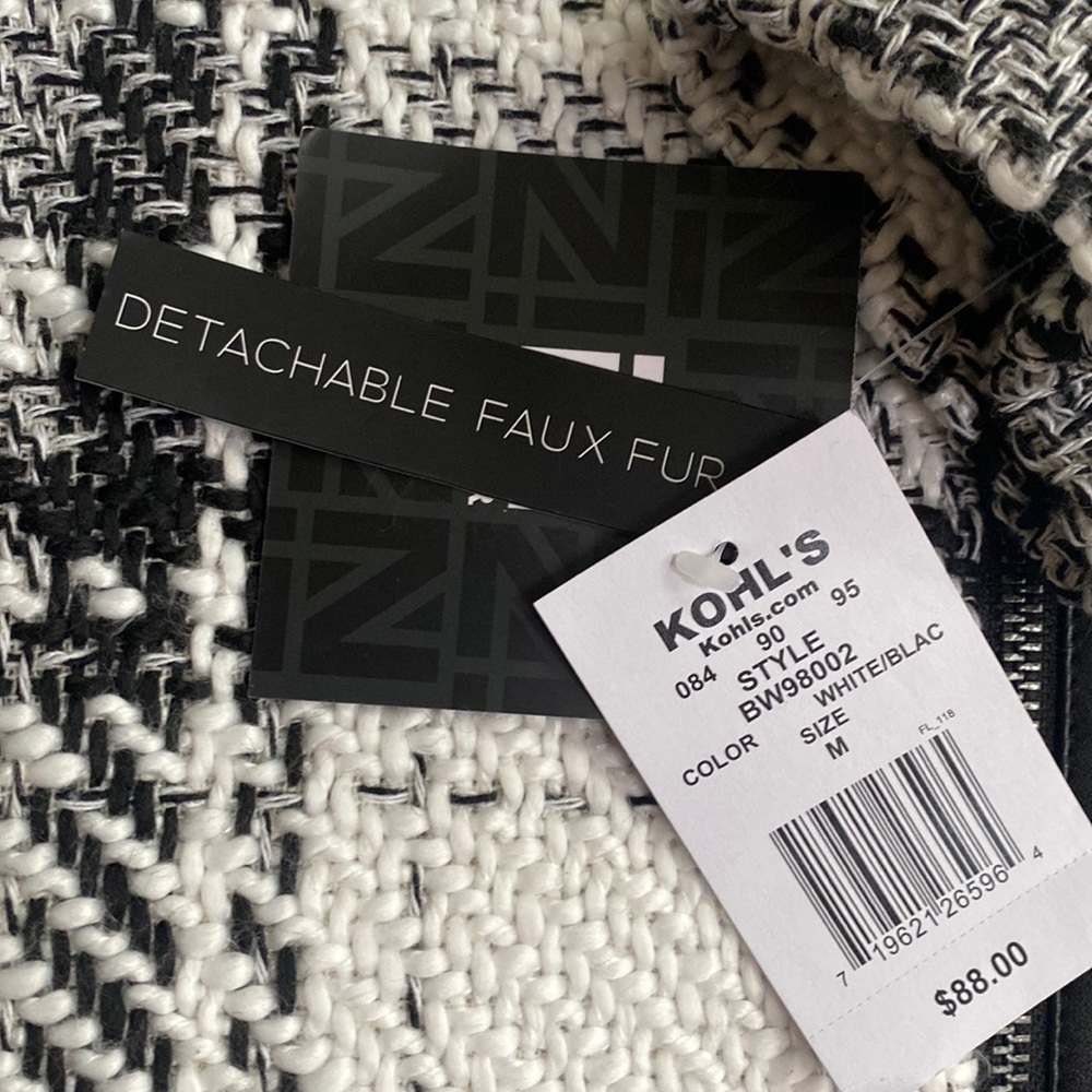 NWT White and Black plain coat